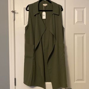 Mudpie Army Green Longline Vest